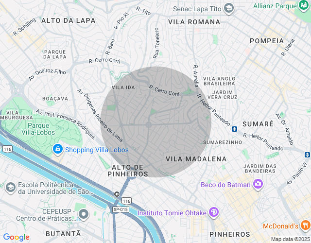 Imóvel no mapa