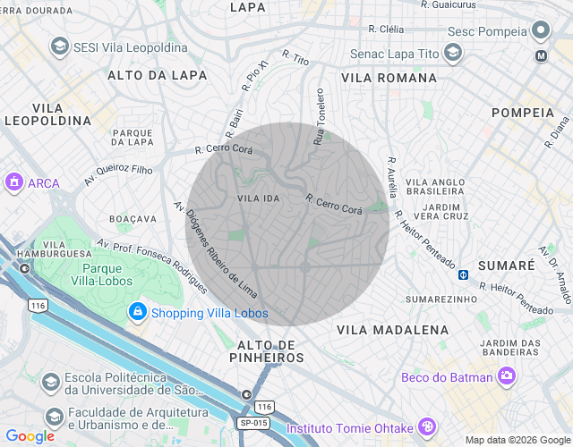 Imóvel no mapa