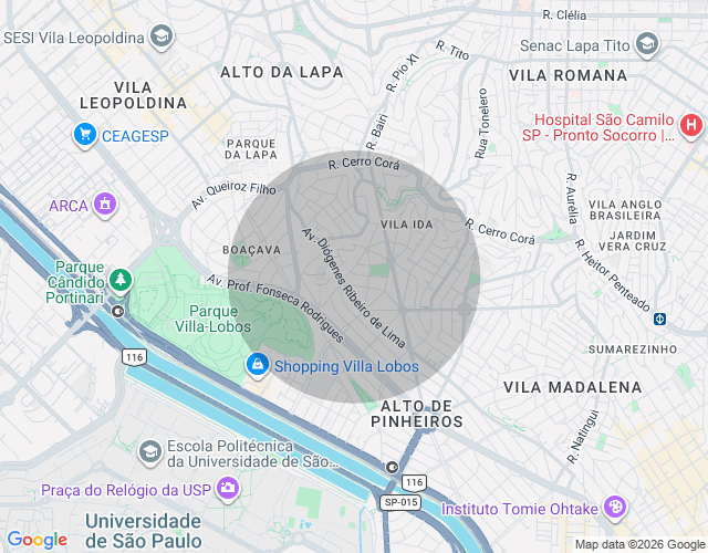 Imóvel no mapa
