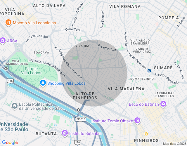 Imóvel no mapa