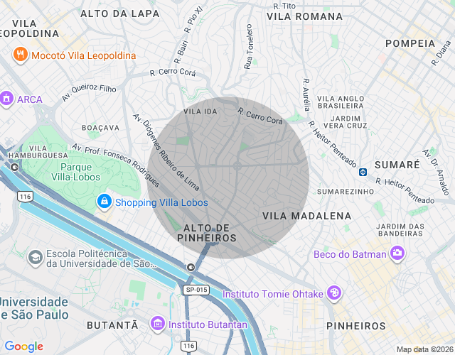 Imóvel no mapa