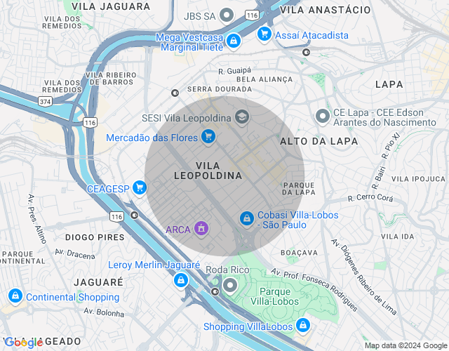 Imóvel no mapa
