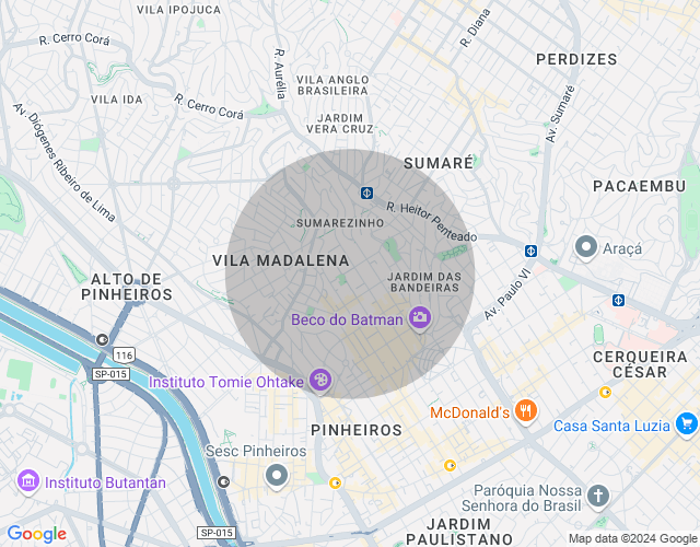 Imóvel no mapa