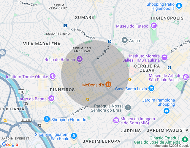 Imóvel no mapa