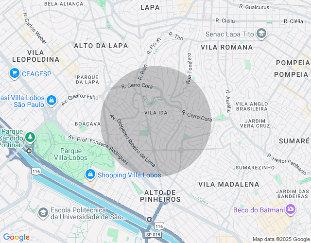 Imóvel no mapa
